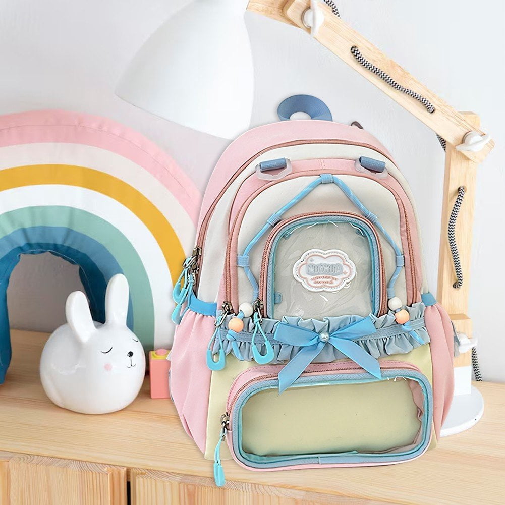 Slccxzc Kawaii Backpack Cute Aesthetic Ita Backpack, Y2K Large Capacity Bag Book Bags With Window Show