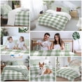 thumbnail image 6 of Sage Green Checkered Duvet Cover Set, Farmhouse Buffalo Plaid Soft Duvet Cover Full Size Bedding Set 4 Pieces, 1 Quiltcover and 2 Pillowcases with Zipper, 1 Bed Sheet for All Seasons, 6 of 9