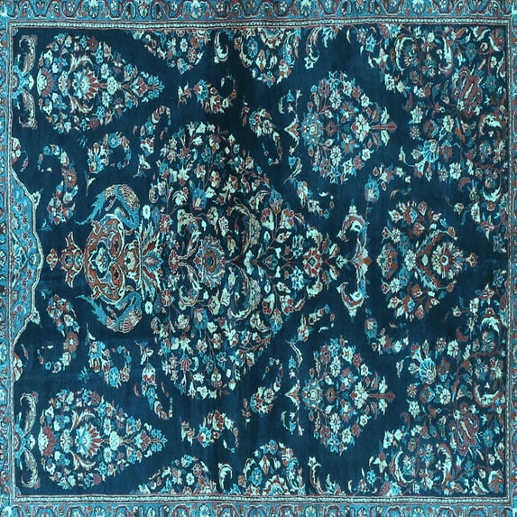 Ahgly Company Indoor Square Persian Light Blue Traditional Area Rugs, 3' Square