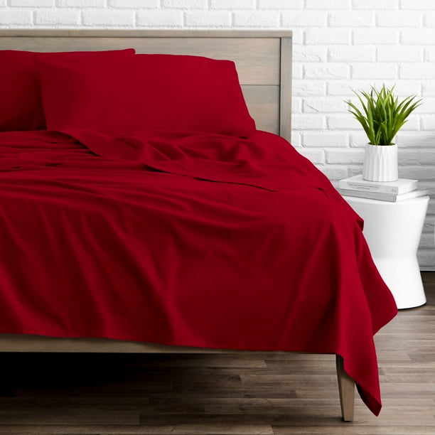 Bare Home 100% Cotton Velvet Flannel Sheet Set - Extra Soft Heavyweight