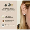 thumbnail image 5 of THE PEARL SOURCE 11-12mm Tahitian Real Pearl Earrings for Women - Black 14k Gold Stud Earrings | Hypoallergenic Earrings with Genuine Cultured Pearls, 5 of 5