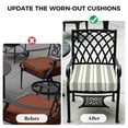 thumbnail image 5 of Outdoor Patio Cushion Covers 2 Pack Sage Green Striped Patio Chair Cushion Covers with Ties and Zipper Rustic Farmhouse Stripes Waterproof Outdoor Seat Cushion Covers for Patio Furniture 22"x22", 5 of 9