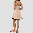 thumbnail image 5 of Felirenzacia Women's Mid Wide Strap A Line Cinched Waist Dress, 2026 Spring Summer Fashion Short Dress, Beige,S, 5 of 5