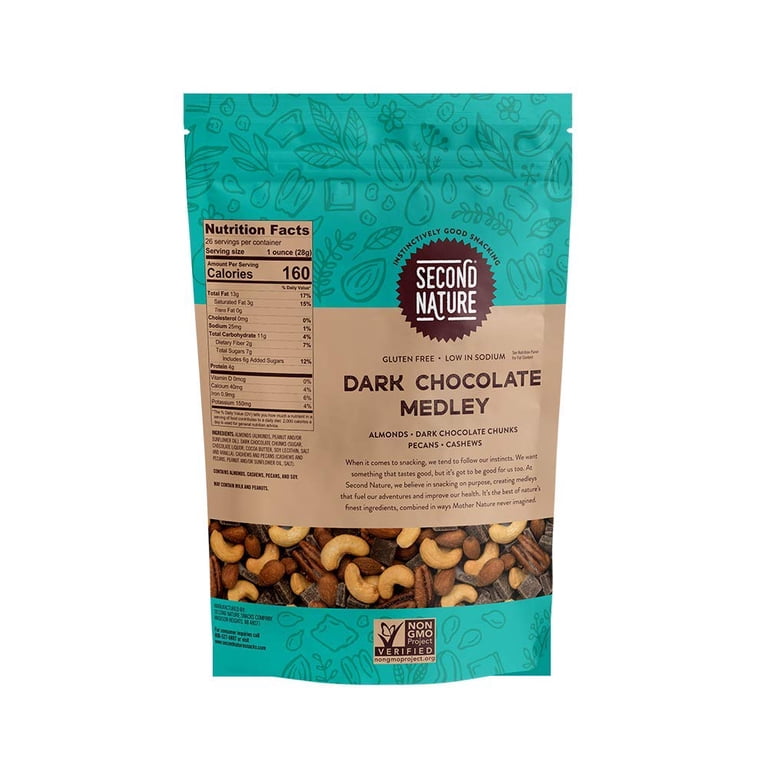 Second Nature Dark Chocolate Medley with Sea Salt, Premium Nuts