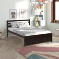 thumbnail image 3 of PAPROOS Full Bed Frame with Heaboard, New Upgarded Wood Platform Bed with Strong Slat Support, Modern Full Size Bed Frame for Teens Adults, No Box Spring Needed, Espresso, 3 of 10