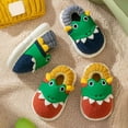 thumbnail image 4 of WZEIIOT Toddler Kids Girls Slippers Winter Warm Soft Comfy Shoes Unisex Fun Cartoon Dinosaur Design Cute Fuzzy Footwears For For Little To Medium Boys Girls Us Size:13.5, 4 of 5