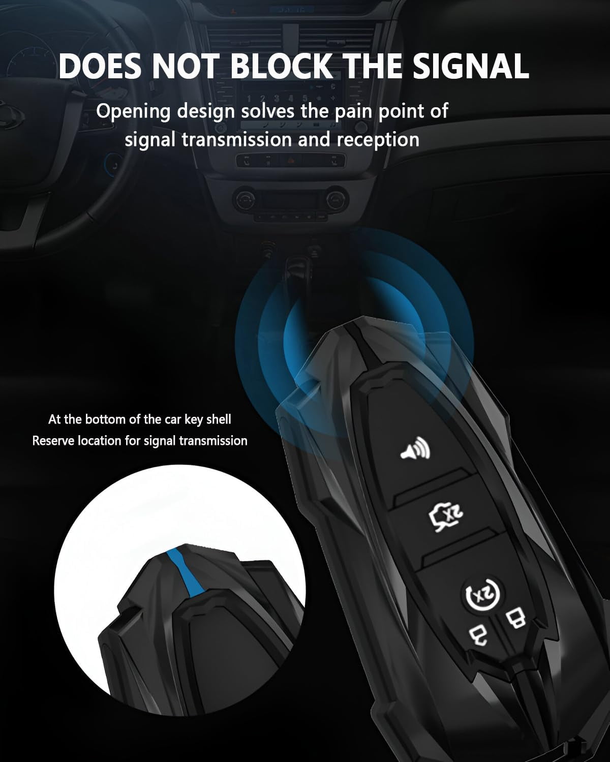 Key Fob Cover for Ford key Case Protector Metal Keychain Compatible for Mustang Explorer F150 Fusion Edge Lincoln MKZ MKC Key Holder