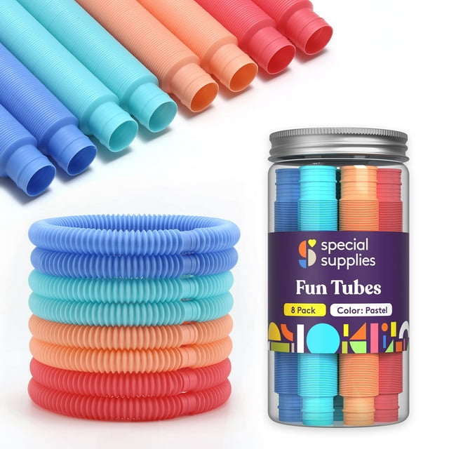Tubos divertidos Special Supplies para niños juego sensorial táctil y auditivo 8 unidades
