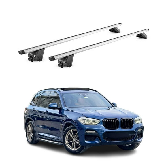 OMAC Roof Rack Cross Bars Luggage Carrier for BMW X3 G01 2018-2024 Alu Silver Grey 2X
