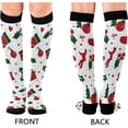 thumbnail image 2 of FREEAMG Christmas Compression Socks Women Men Long Stocking (20-30mmHg) Travel Knee High Stockings for Athletic Sports,Running,Cycling,Nursing, 2 of 7