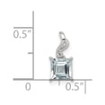 thumbnail image 3 of Sterling Silver Rhodium Plated Dia. & Aquamarine Square Pendant QP2989AQ, 3 of 4