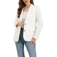 thumbnail image 2 of INSPIRE CHIC Women's Blazer Notched Lapel Long Sleeve Single Breasted Work Suit Jackets L White, 2 of 6