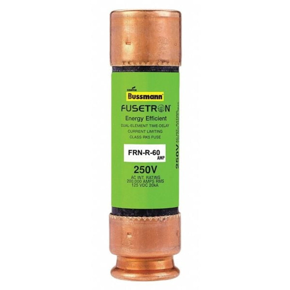 Cooper Bussmann Fusetron Time Delay Cartridge Fuse, 60 Amps, 10 Per Pack