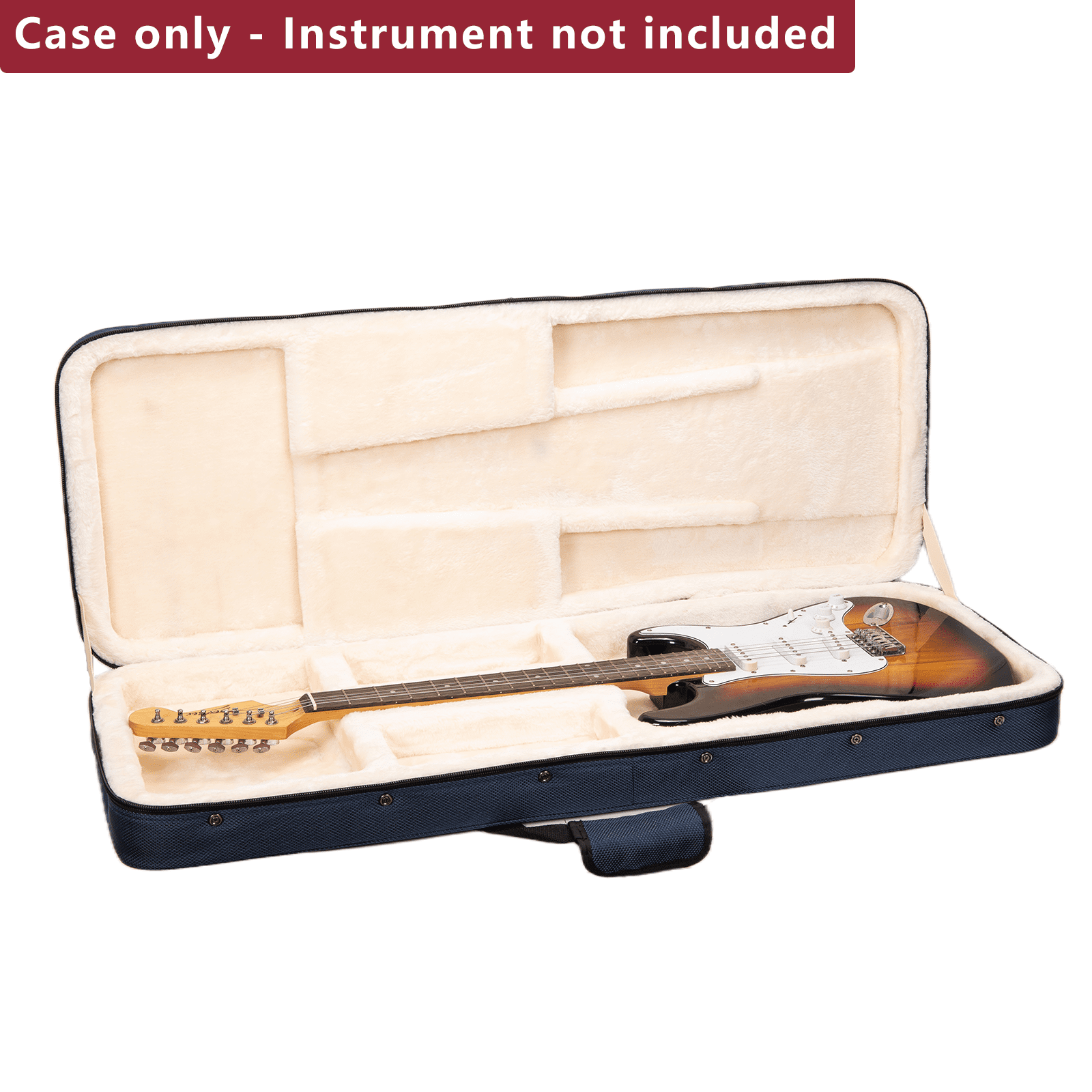 Crossrock Electric Guitar Foam Case for Strat & Tele | Lightweight Blue Gig Bag with Adjustable Padding, Plush Interior & Storage (CRP300EBL)