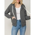 thumbnail image 5 of MixMatchy Women's Solid Basic Long Sleeve Zip Up Fleece Jacket, 5 of 5