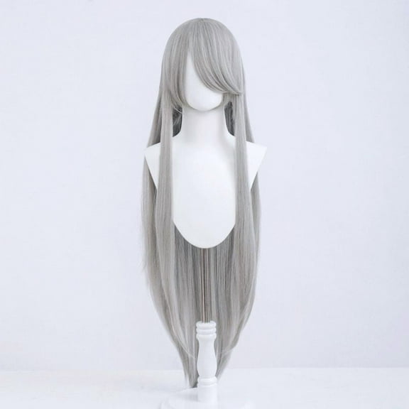 XmhyTop Universal Anime Cosplay Wig, 40 Inch (100cm) Long, Great for Party, Daily Use, Festivals & Anime Game Characters, Silver-Gray
