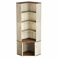 thumbnail image 4 of Spaco Rustic Corner Cabinet with Durable Wood Construction, Multi-Tiered Corner Shelf for Indoor, Space-Saving Storage Unit, Brown, 4 of 5