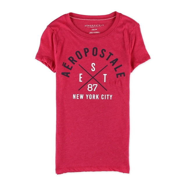 Aeropostale Womens EST 87 Camiseta gráfica, Rosa, X-Large Aeropostale Camiseta gráfica