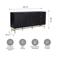 thumbnail image 3 of Credenza Relan Brooklyn Negro Diseño Acanalado, 3 of 8