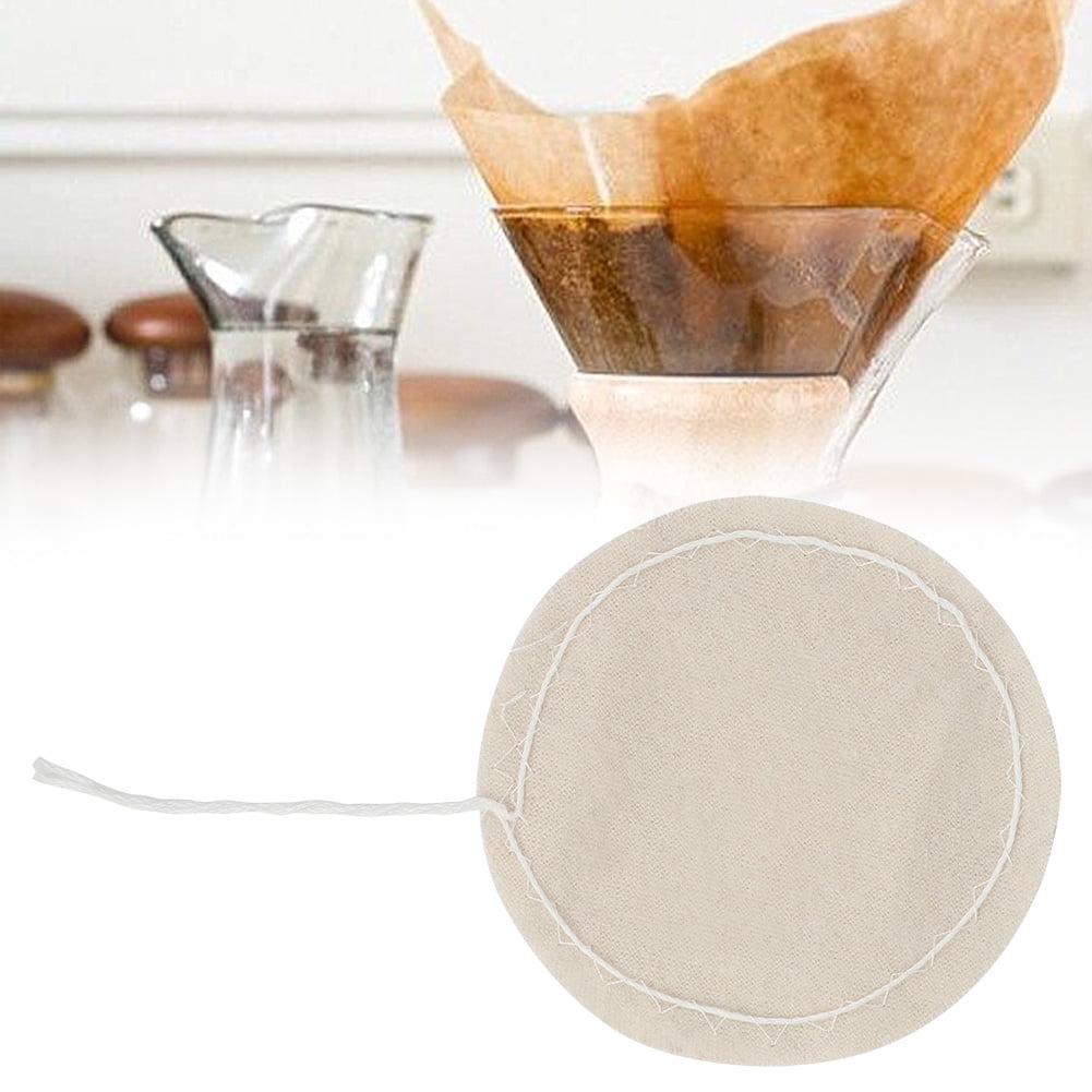 Tebru 10pcs Food Grade Nylon Siphon Cloth Coffee Filter Round Fabric Filter for Coffee Dripper, Fabric Cloth Filter for Coffee, Cloth Coffee Filter