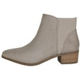 thumbnail image 2 of CityClassified Women Ankle Boots Elastic Sides Slip-On Booties Block Heel Pointed Toe JOCELYN-S Taupe Beige 9, 2 of 3