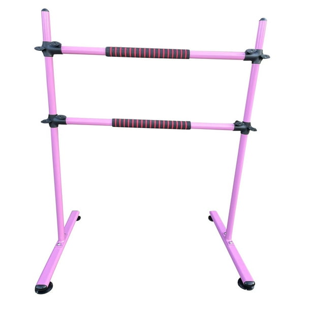 ToyKraft 4FT Double Ballet Barre Portable Freestanding Ballet Bar, for Kids  & Adults, Home or Studio, Adjustable Height with 2 Hand Cushions, 8 Loop  Stretch Rope, 4 Stability Suction Cups, Pink 