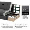 thumbnail image 6 of Pemberly Row Modern 85W Sofa in Charcoal Gray Herringbone Fabric, 6 of 9