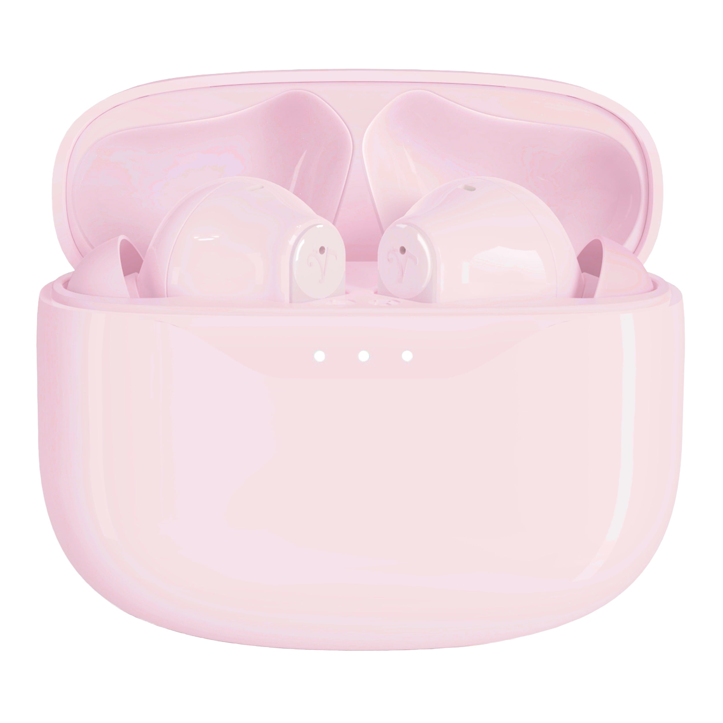 Visual Land SOUNDWAVE A1 Plus Active Noise Cancelling Earbuds, 6 Mics, 48H Total Playtime, 15 Mins = 6 Hours Playtime - Pink