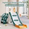 thumbnail image 2 of Datingday 6 in 1 Kids Toddler Slide for 1-3 Toddlers Extra-Long Slide with Basketball Hoop Indoor and Outdoor Baby Climber Playset Playground Freestanding Slide (White+Orange), 2 of 6