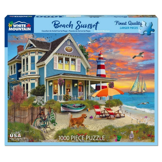 Rompecabezas White Mountain Beach Sunset 1000 piezas