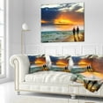 thumbnail image 3 of Designart Lovers at Beach - Seashore Photography Throw Pillow - 16x16, 3 of 5