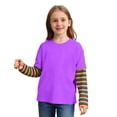 thumbnail image 3 of T Shirts for Kids Purple Long Sleeve Crewneck Tee Loose Soft Clothes 9-10 Years, 3 of 3