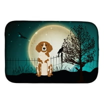 Halloween Scary Brittany Spaniel Dish Drying Mat