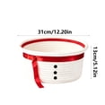 thumbnail image 3 of Twfbrm Christmas Gift Basket, 12 x 5 Inch Reusable Woven Basket with Red Ribbon, Black Buttons and Armless Handles Design, Holiday Decorative Woven Organizer Basket for Xmas Gifts, Home Decor, 3 of 6
