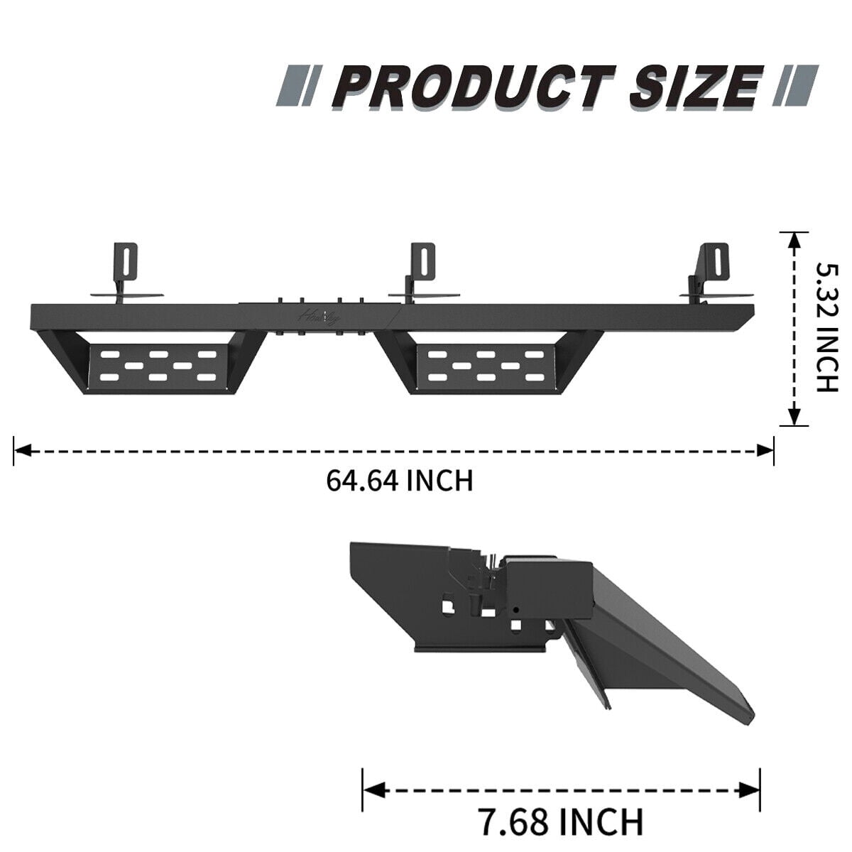 Hawkely Textured Side Steps For 2018-2025 Jeep Wrangler JL 4Door Running Boards Nerf Bar