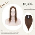 thumbnail image 4 of MY-LADY Clip In Remy Topper Hairpiece Human Hair Clip On Toupee Wispy Bangs For Women Middle Part With Hair Loss Thinning Hair #04 Medium Brown, 4 of 8