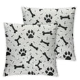 thumbnail image 2 of JRXY Throw Pillow Cover Dogs Paws and Bones Paw Print Pet Cute Animal Lovely Cartoon Adorable Footprint Decor Lumbar Pillow Case Cushion for Sofa Couch Bed,2 Pcs White, 2 of 6