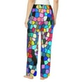 thumbnail image 3 of Xecao Colorful Tie Dye Stained Glass 2 Women's Straight Lounge Pajama Pants: The Epitome of Relaxed Sleepwear, 3 of 9