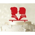 thumbnail image 1 of Couple Wedding Cake Topper Personalized Red Cake Topper Color Option Available 5-7 Inches Wide, 1 of 1