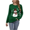 thumbnail image 5 of PFRNLF Ugly Christmas Sweaters for Women Soft Holiday Long Sleeve Crewneck Xmas Snowman Knit Sweaters, 5 of 7