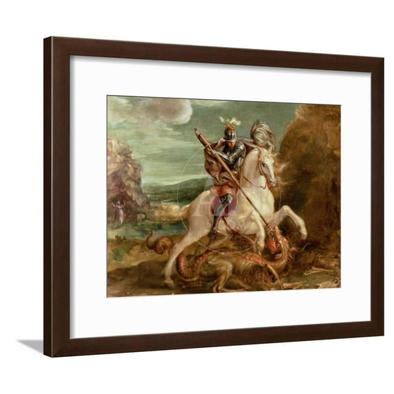 St George Slaying the Dragon, Framed Art Print Wall Art by Hans von Aachen Sold by Art.Com