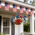thumbnail image 4 of Cheapark 4th of July Patio Hanging Basket Red White Blue Artificial Floral Hanging Pot for Yard Garden Home Decor, 4 of 6