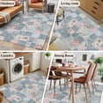 thumbnail image 5 of 3'x5' Area Rugs, Blue Pink Botanical Indoor Outdoor Area Rug for Living Room Bedroom, Spring Floral Vintage Washable Bathroom Rugs Kitchen Floor Carpet Mats Home Decor Aesthetic, 5 of 8