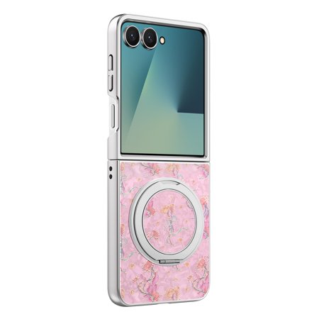 Mynvo for Samsung Galaxy Z Flip 8 Back Cover Case with Kickstand and Anti-Scratch Hard PC, Heat Dissipation Shock-Absorbent Lightweight Shockproof Protective Back Cover for Women Men, Pink