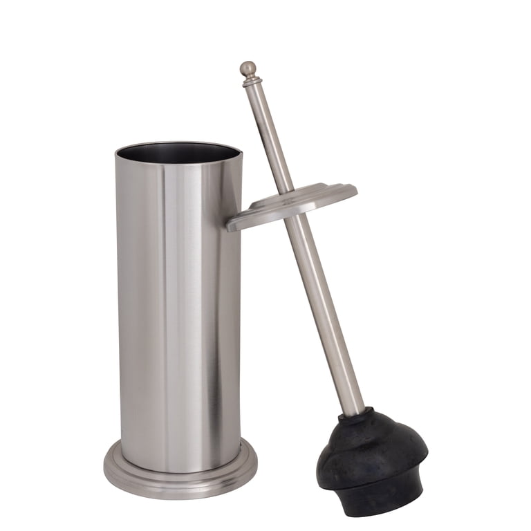 Bath Bliss Stainless Steel Trash Can, Brush and Plunger Set photo 5