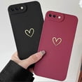thumbnail image 4 of Compatible With Iphone 7 Plus Case, Iphone 8 Plus Case Luxury Gold Heart Pattern Soft Liquid Silicone Shockproof Case For Women Girls Side Cute Plated, 4 of 4