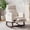 Walnut legs | corduroy | beige, variant on Nursery Glider Rocking Chair with Footrest, High-Back Upholstered Nursing Rocker – Side Pocket & Solid Wood Base for Bedroom or Living Room
