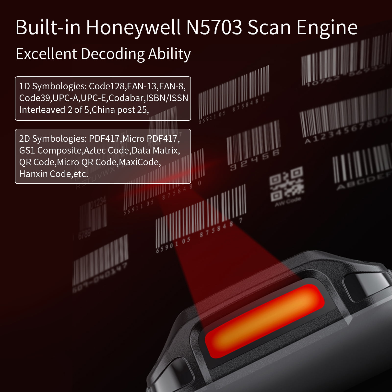 Honeywell Voyager HH490 Lecteur de codes-barres 1D PDF 2D noir