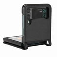 thumbnail image 3 of Allytech for Samsung Galaxy Z Flip 4 Phone Case with Card Holder, PC Hard Shockproof Back Cover Slim Durable Protective PU Leather Phone Case Cover, Black, 3 of 5