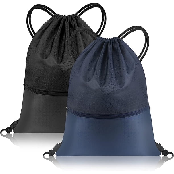 2 bolsas deportivas con cordón, impermeable, plegable, unisex, con cordón, bolsa deportiva de tela con cordón para viajes, camping, gimnasio, escuela, natación, playa, piscina (48 * 40 cm) Sincero Electrónica